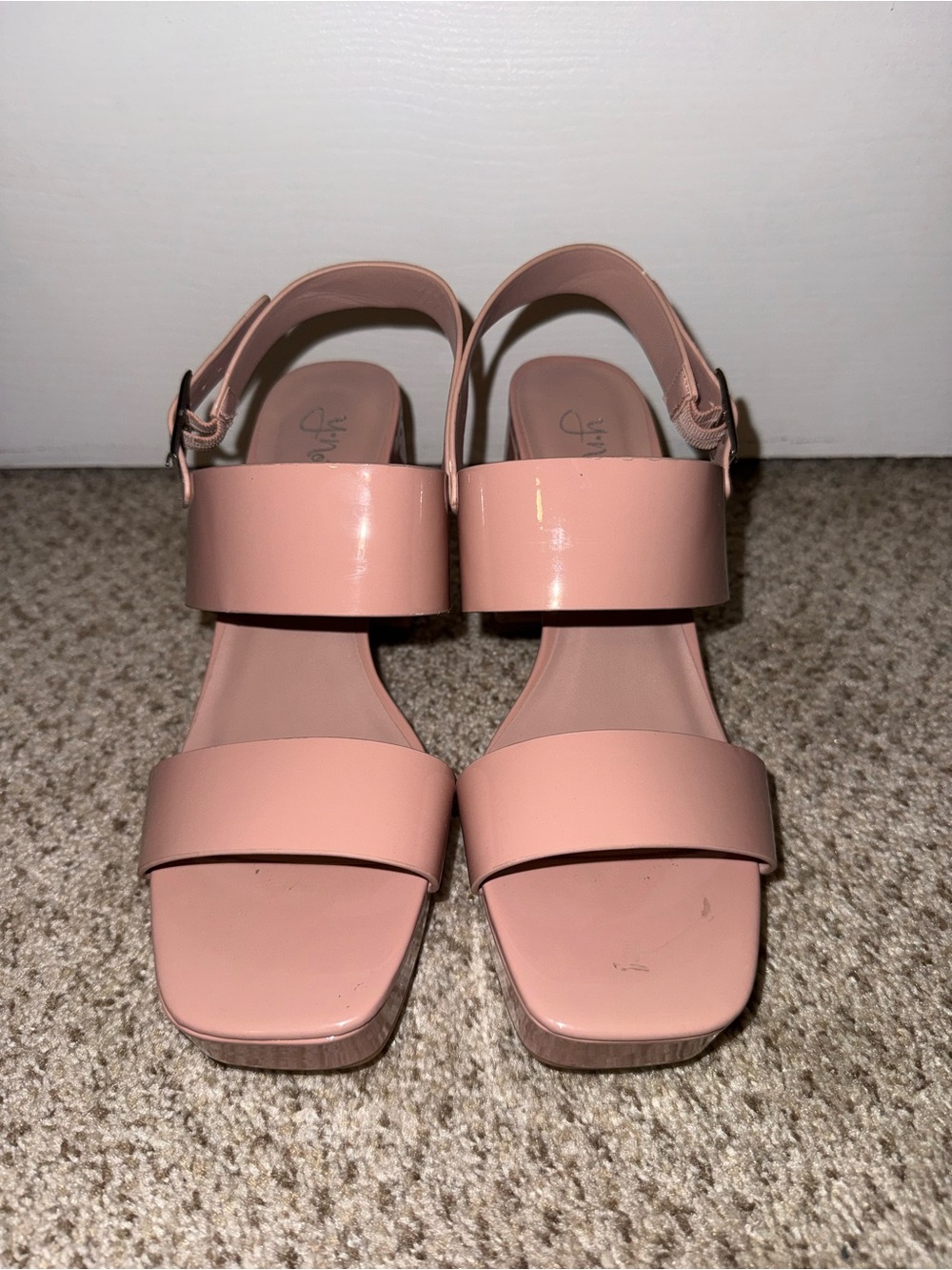 Soft Blush Block Heel Slingback Sandals